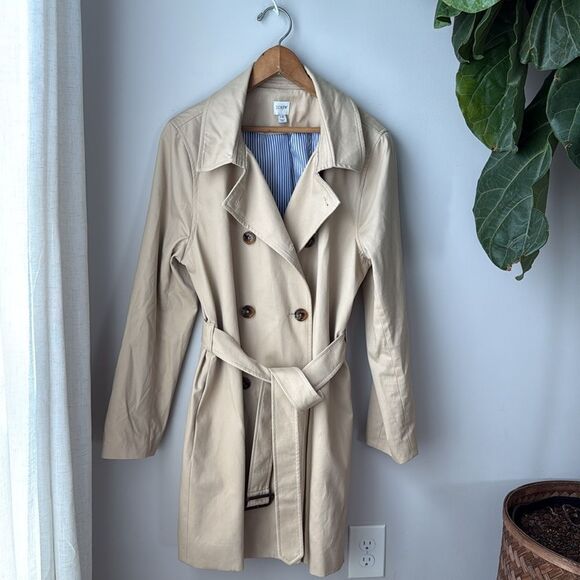 J.Crew Factory Women's Classic Light Khaki Trench Coat - Picture 4 of 13